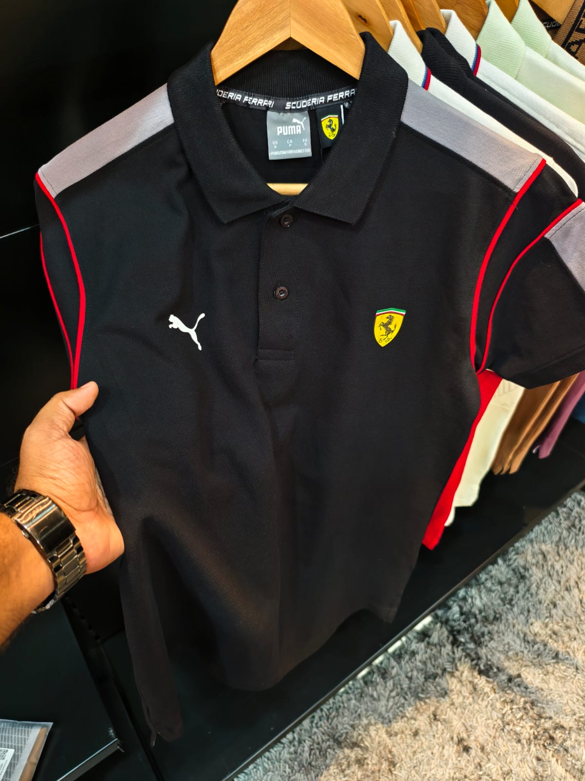 Matty Cotton Polo T-shirt Black