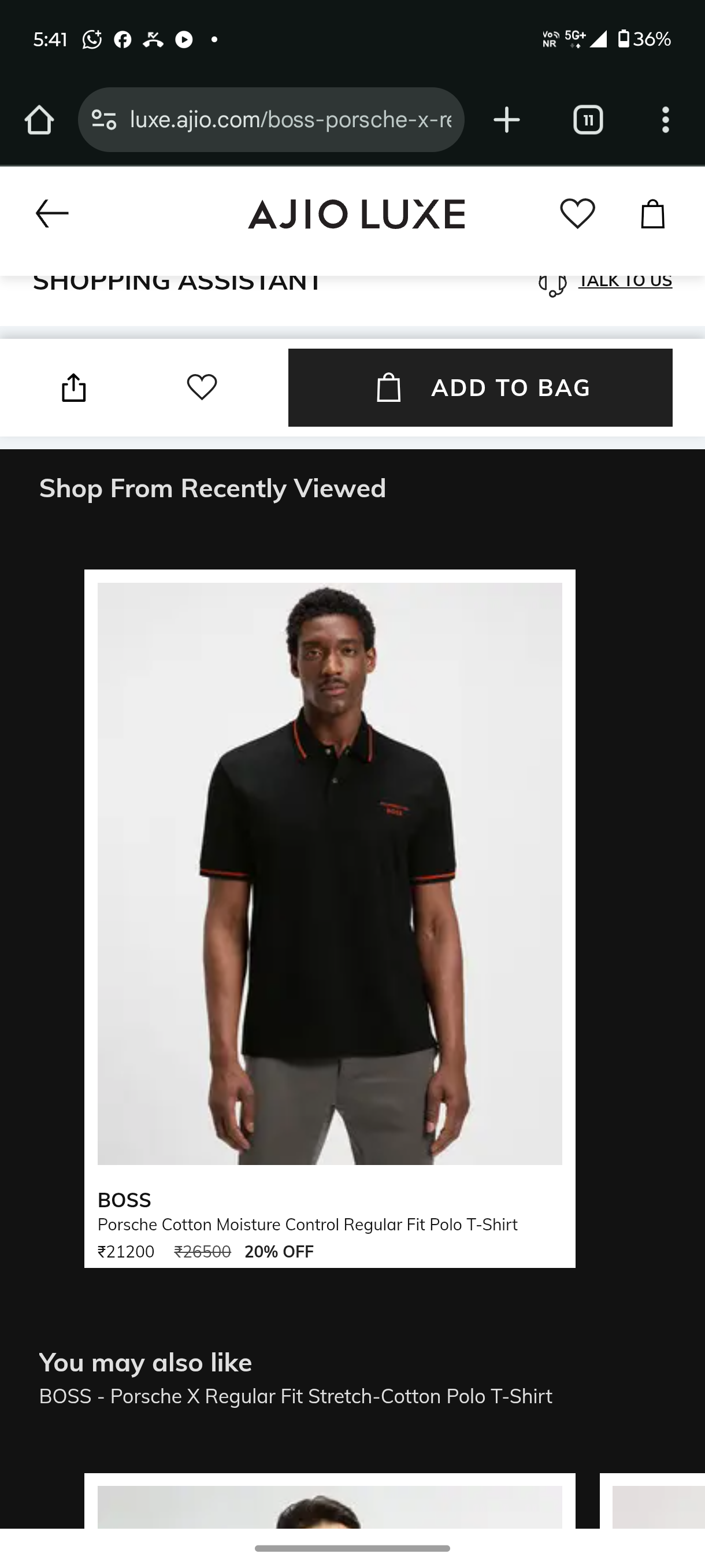 Boss x Porsche Half Zipper Tshirt